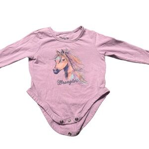 Wrangler Kids Light Pink Horse Print Bodysuit